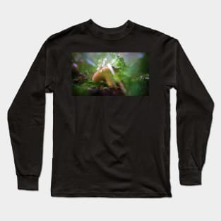 Red Capped Mushroom in the Rain Long Sleeve T-Shirt